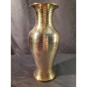 Vintage Solid Brass Vase Mid Century Modern Boho Style 9” Made In India